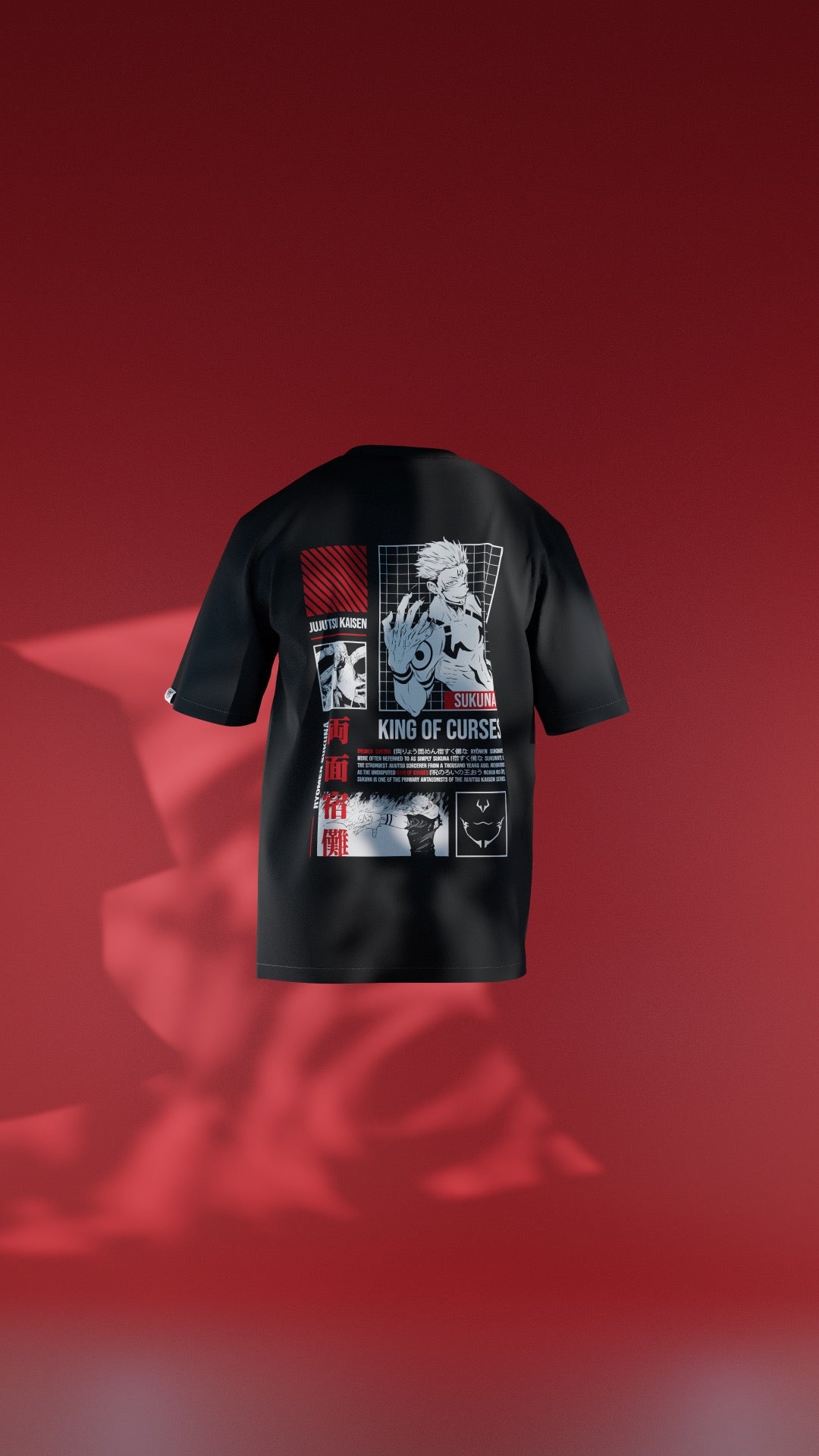 "King of Curses" Ryomen Sukuna Tech-Panel Graphic T-Shirt