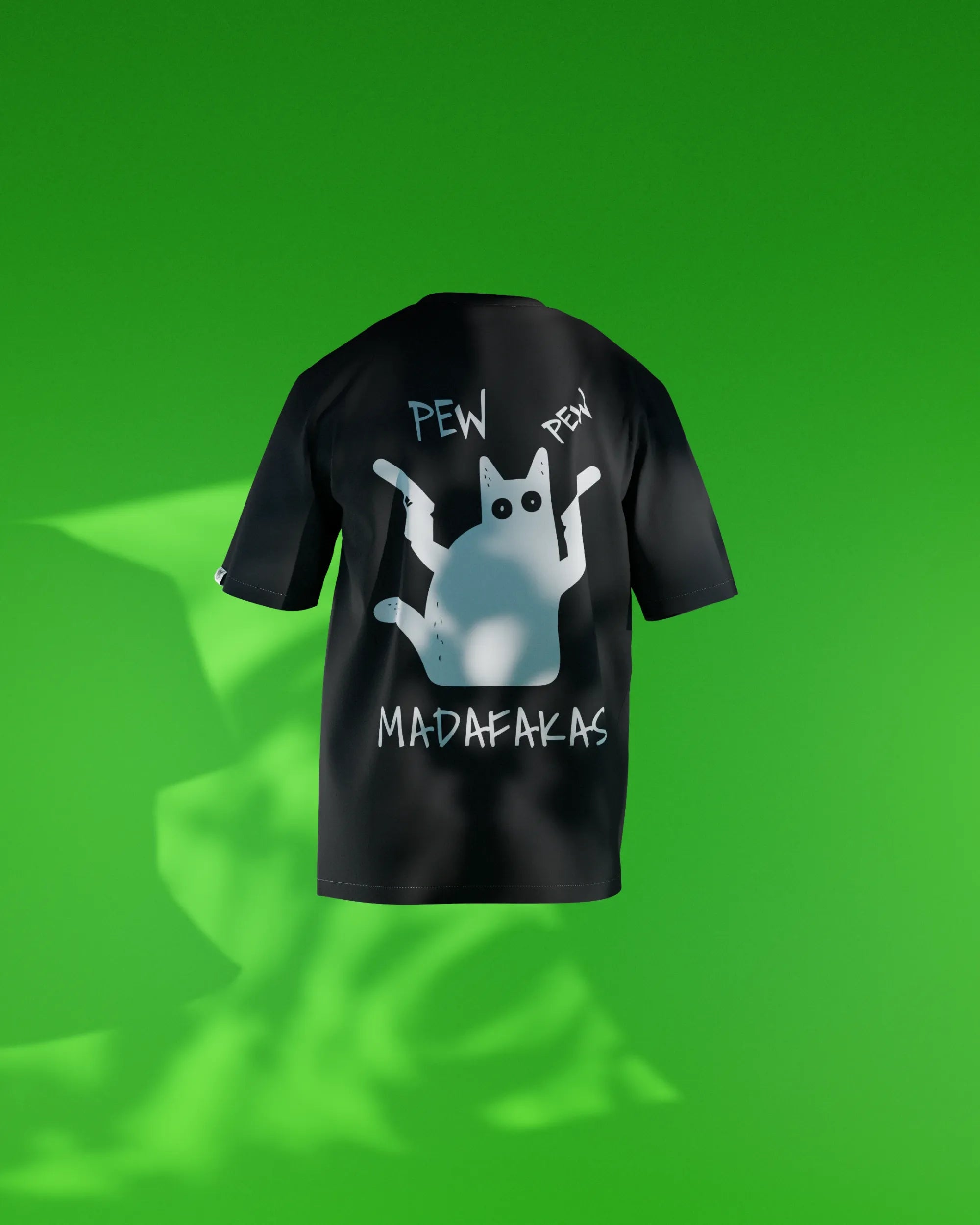 "Pew Pew" Chaotic Cat Graphic T-Shirt