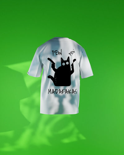 "Pew Pew" Chaotic Cat Graphic T-Shirt